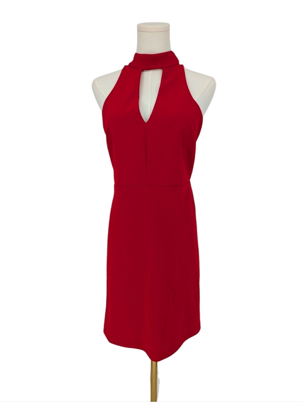 Nadine Milano Red Lace Open Back Cocktail Dress | Size 8 | Red Evening Dress